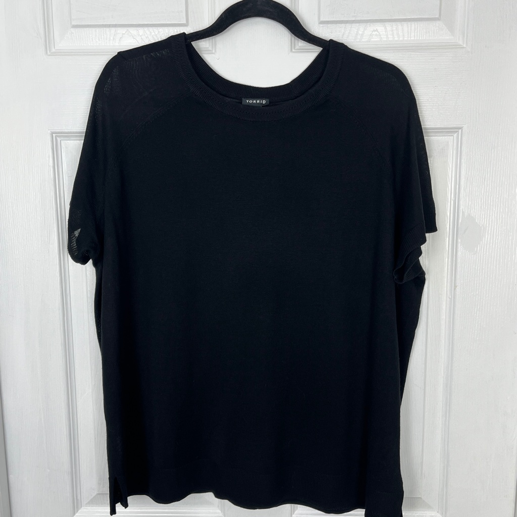 Torrid Black Fine Knit Top Size 0